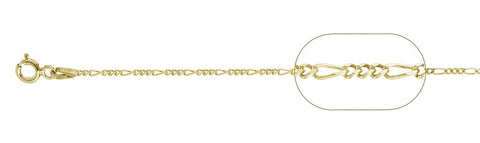 040-1.5MM Yellow Gold Plated Figaro Chain .925 Solid Sterling Silver Available In 16"- 24" Inches