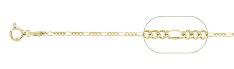 050-1.8MM Yellow Gold Plated Figaro Chain .925 Solid Sterling Silver Available In 7"- 26" Inches