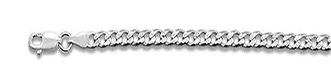 120-4.5MM Pave Curb Chain .925 Solid Sterling Silver Available In 7"-26" Inches