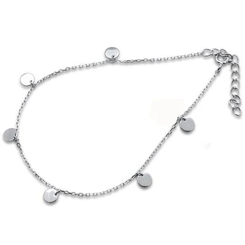 Plain Hammered Disc .925 Sterling Silver Bracelet Three Colors Available!