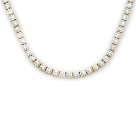 4.43ct G SI 14K Yellow Gold Diamond Tennis Necklace 16"