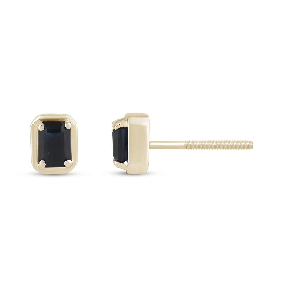 .60ct G SI 14K Yellow Gold Blue Sapphire Gemstone Stud Earrings