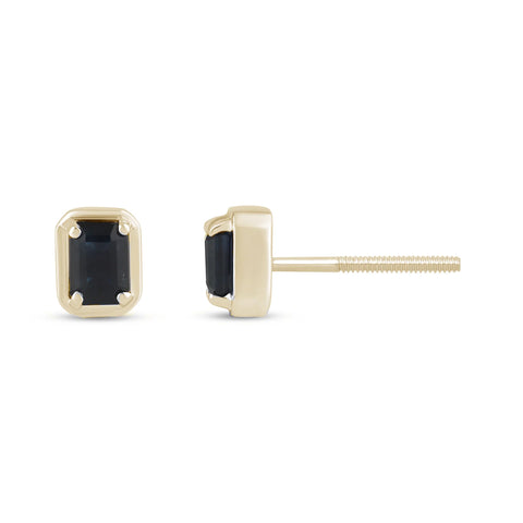 .60ct G SI 14K Yellow Gold Blue Sapphire Gemstone Stud Earrings