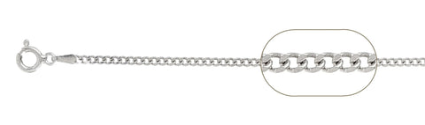 060-2MM Sterling Silver Curb Chain Made In Italy Available In 7"- 30" Inches