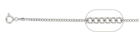 050-1.7MM Sterling Silver Curb Chain Made In Italy Available In 16"- 30" Inches