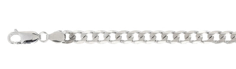 150-6MM Curb Chain .925 Solid Sterling Silver