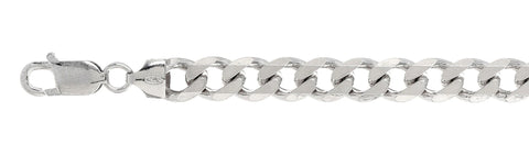 220-9.6MM Flat Curb Chain .925 Solid Sterling Silver Sizes 8-32"