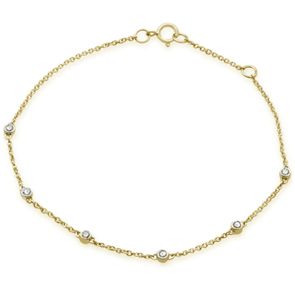 .13ct 14k Yellow Gold Diamond By Yard Station Bracelet