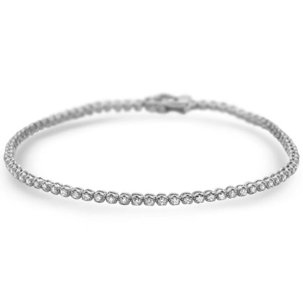 1.00ct 14K White Gold Trendy Diamond Tennis Bracelet 7"