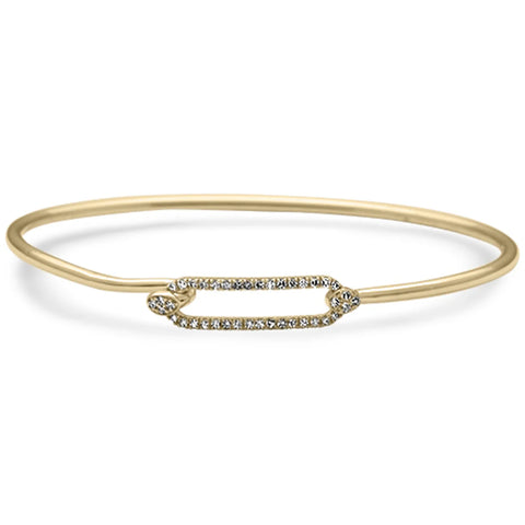 .19ct G SI 14K Yellow Gold Diamond Bangle Bracelet