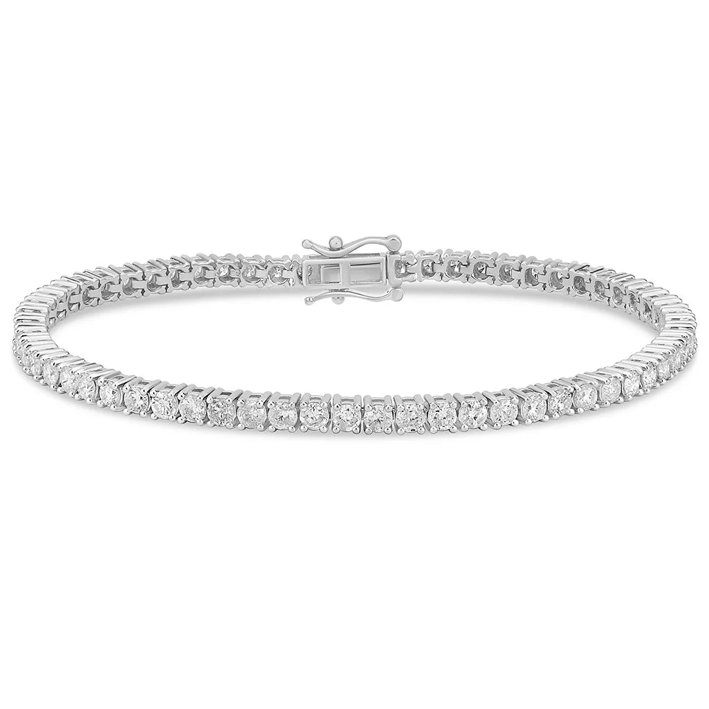 4.00ct 14KT White Gold Diamond Tennis Bracelet 7"