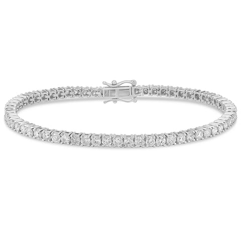 4.00ct 14KT White Gold Diamond Tennis Bracelet 7"