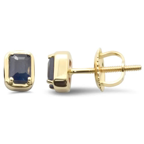 .60ct G SI 14K Yellow Gold Blue Sapphire Gemstone Stud Earrings