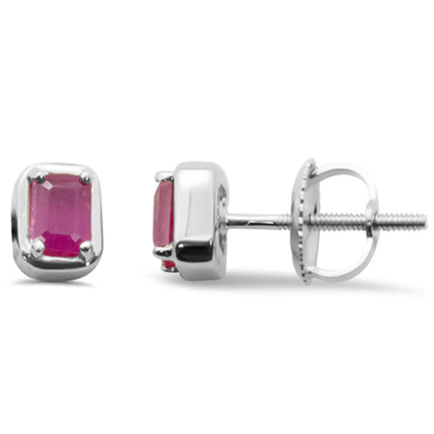 .78ct G SI 14K White Gold Ruby Gemstone Stud Earrings