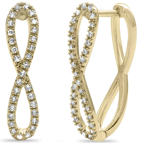 .24ct G SI 14K Yellow Gold Diamond Infinity Hoop Earrings