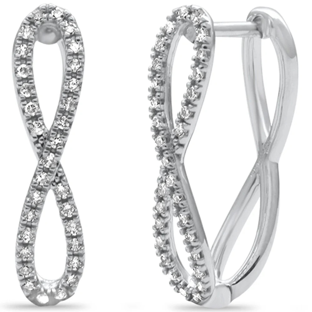 .25ct G SI 14K White Gold Diamond Infinity Hoop Earrings