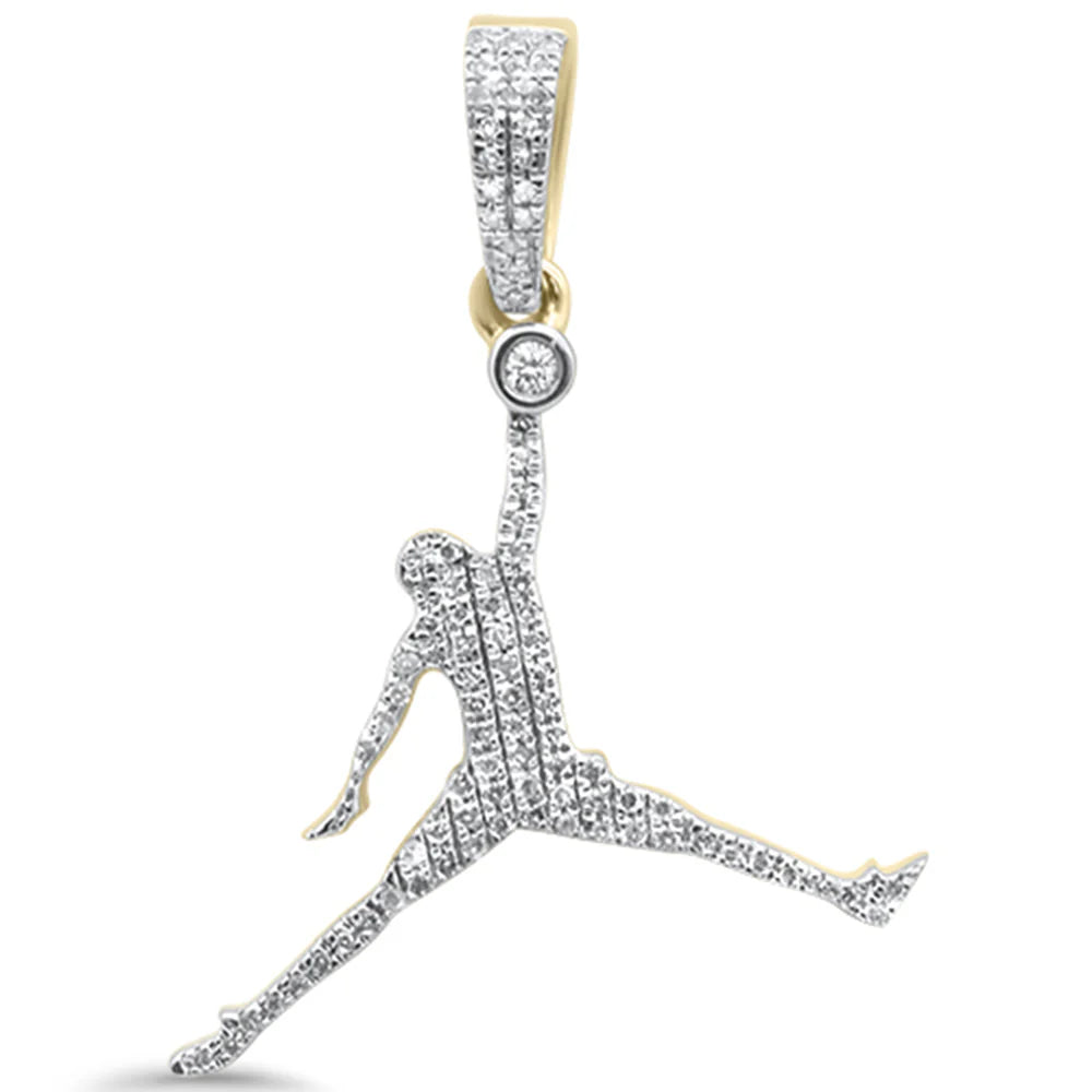 .17ct G SI 10K Yellow Gold Diamond Hip Hop Basketball Pendant