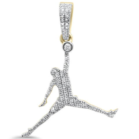 .17ct G SI 10K Yellow Gold Diamond Hip Hop Basketball Pendant