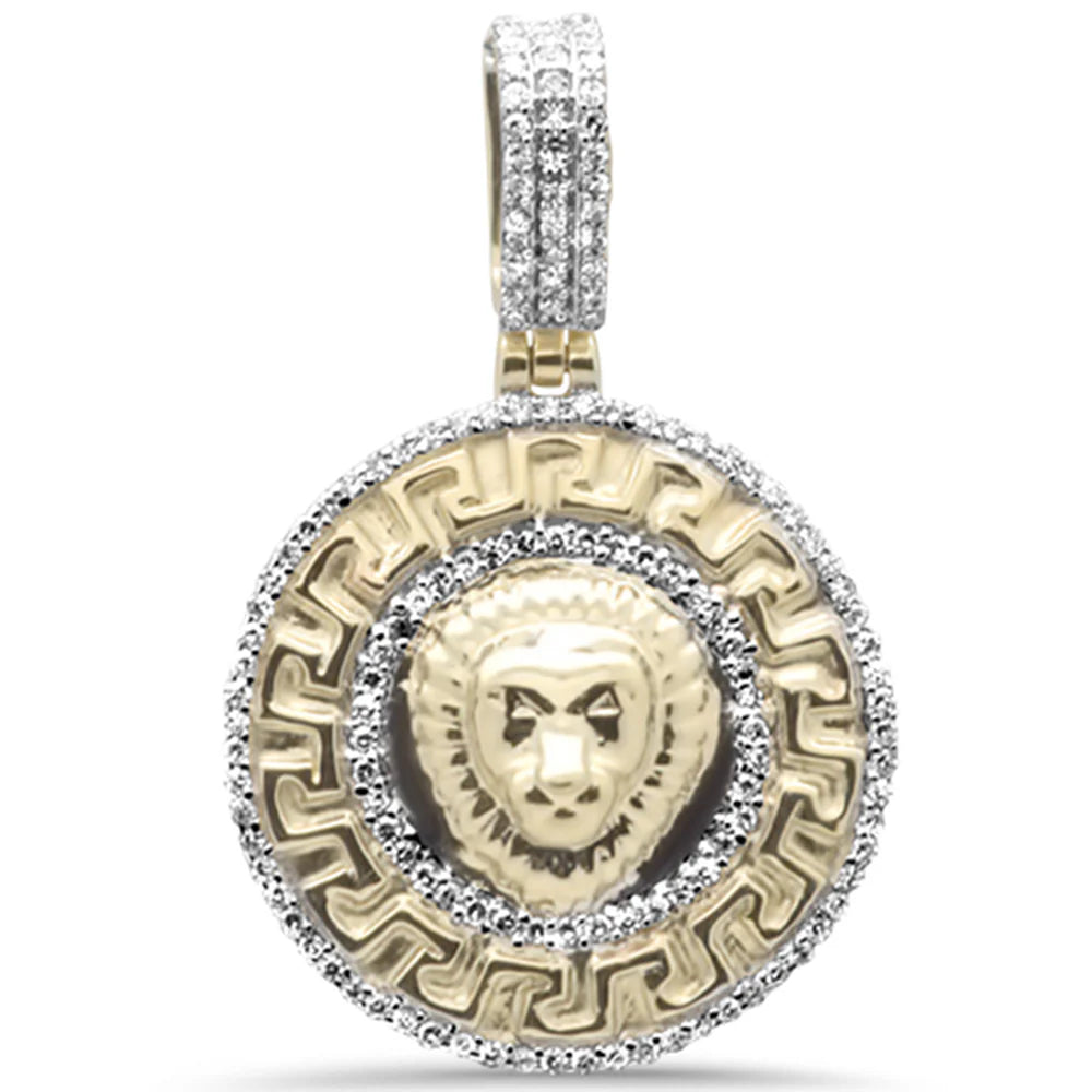 .25ct G SI 10K Yellow Gold Diamond Hip Hop Lion Head Medallion Charm Pendant