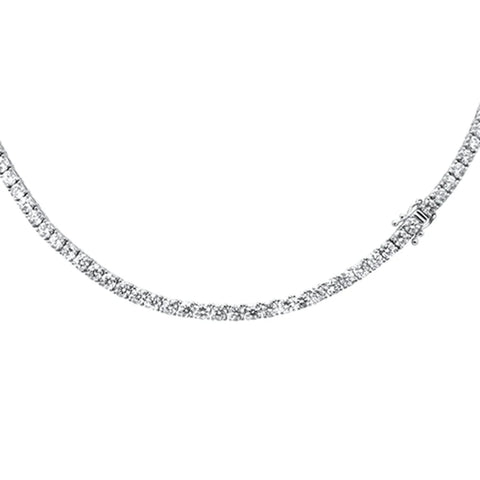 9.12ct G SI 14K White Gold Diamond Tennis Necklace 22"