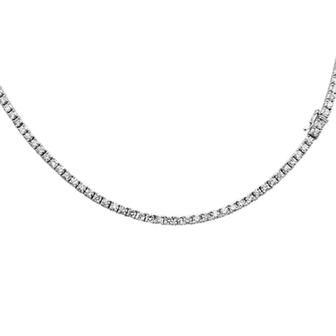 29.46ct G SI 14K White Gold Diamond Tennis Necklace 22"