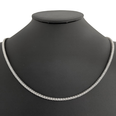 .96ct 14K White Gold Tennis Miracle Illusion Necklace 16"