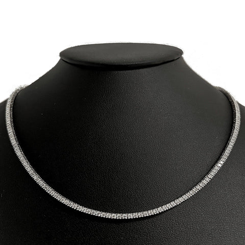 12.04ct G SI 14K White Gold Diamond Tennis Necklace 20"