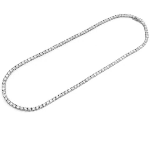 11.99ct G SI 14K White Gold Diamond Tennis Necklace 18"