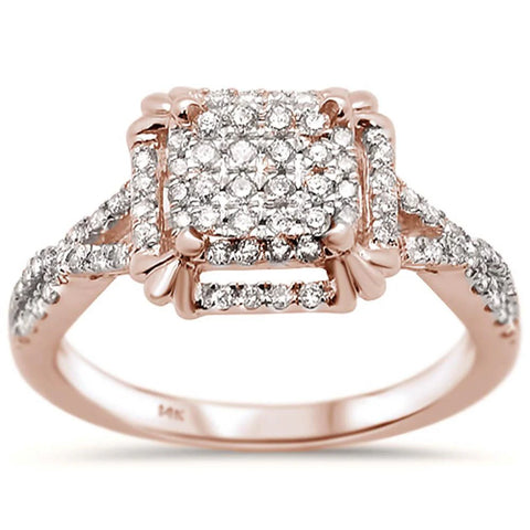 .41ct 14k Rose Gold Square Engagement Infinity Diamond Rinze 6.5