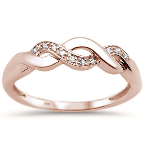 .03ct 14k Rose Gold Diamond Infinity Band Rinze 6.5