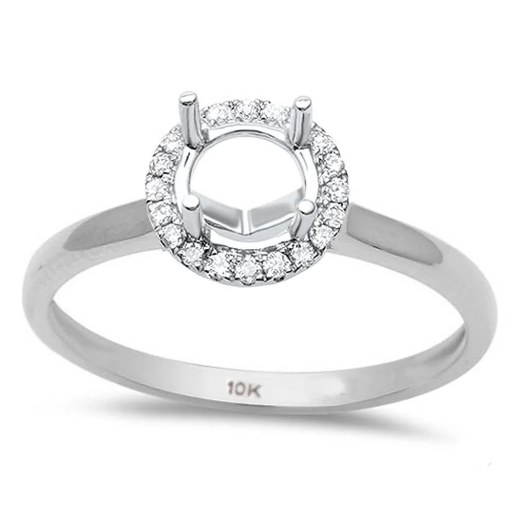 .08ct 10k White Gold Semi-Mount Ring