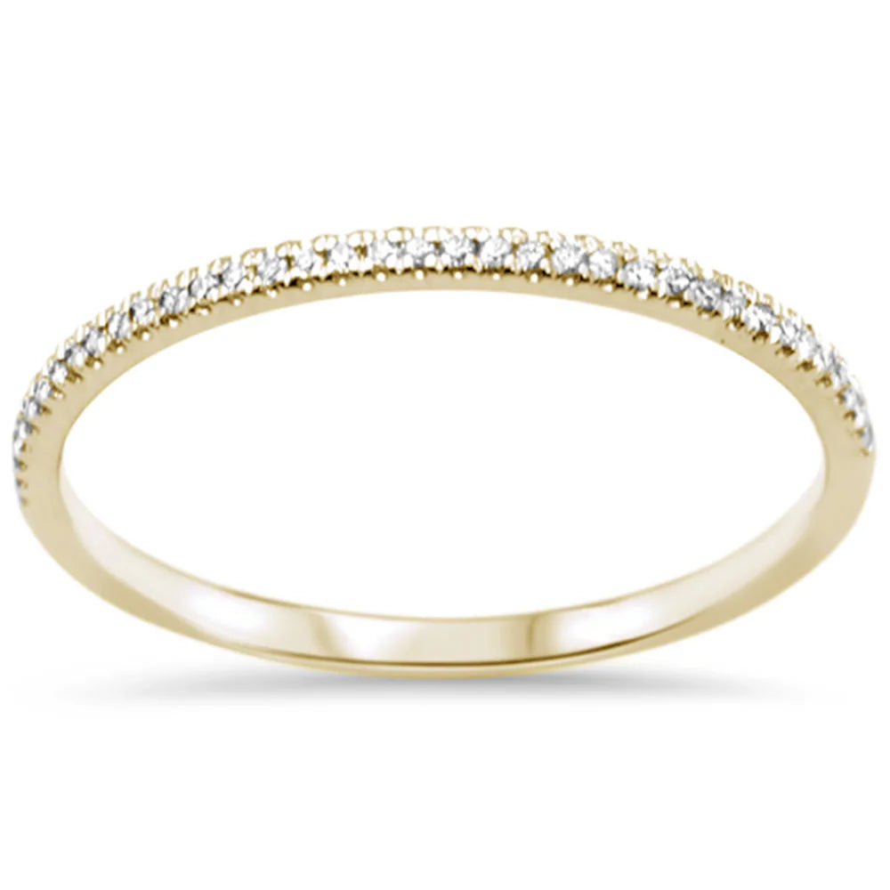 .09ct G SI 14KT Yellow Gold Diamond Round Anniversary Stackable Band Ring