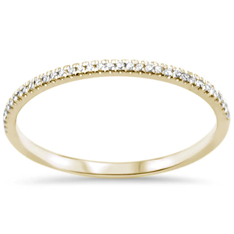 .09ct G SI 14KT Yellow Gold Diamond Round Anniversary Stackable Band Ring