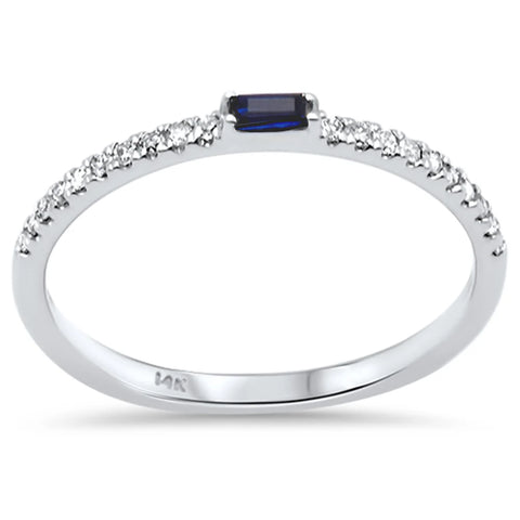 .19ct G SI 14K White Gold Diamond & Baguette Sapphire