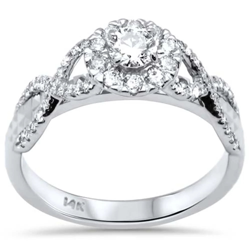 .52ct G SI 14K White Gold Diamond Infinity Style Engagement Ring