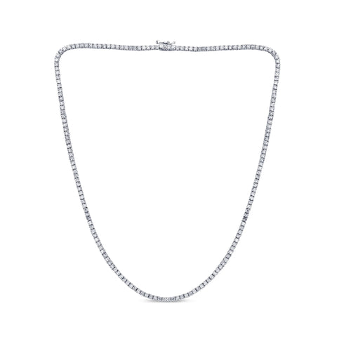 7.72ct G SI 14K White Gold Diamond Tennis Necklace 18"