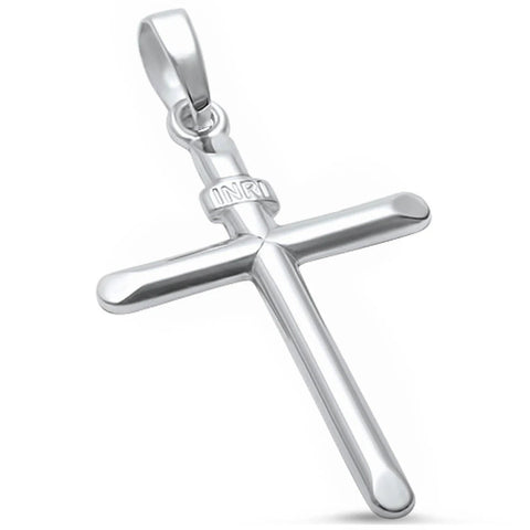 Solid Cross .925 Sterling Silver Pendant 1.5" Long