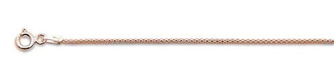 1.4MM Rose Gold Plated Popcorn Chain .925 Solid Sterling Silver Available In 16-22"