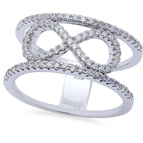 Cz Infinity Band .925 Sterling Silver Ring Sizes 5