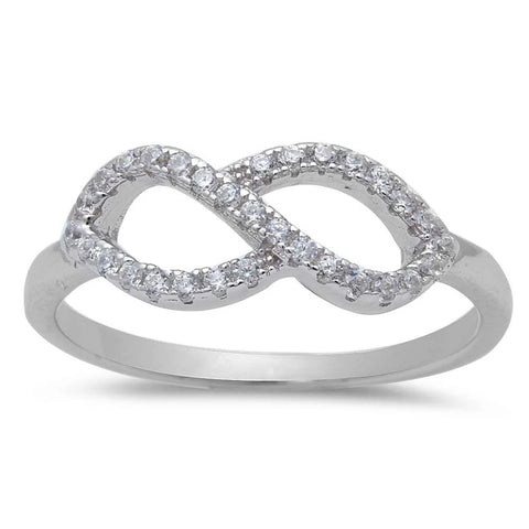 New Infinity Design Cubic Zirconia .925 Sterling Silver Ring