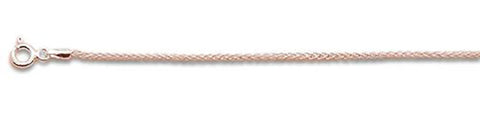 030 1.2MM Rose Gold Plated Wheat/Spiga Chain .925 Solid Sterling Silver Available In 16"- 22" Inches