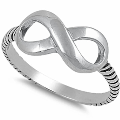 Plain Infinity Symbol .925 Sterling Silver Ring Sizes 4-10