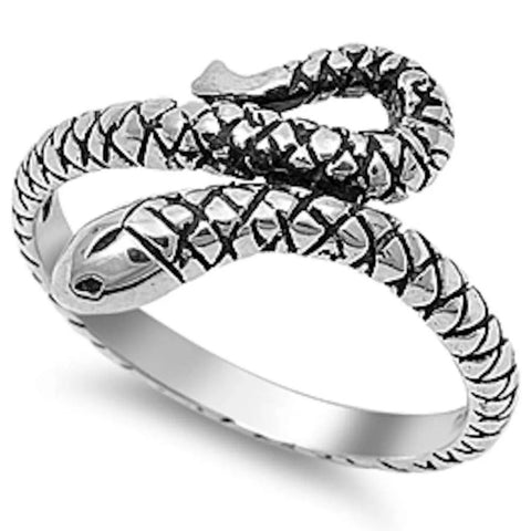 Solid Snake .925 Sterling Silver Ring Sizes 3-12