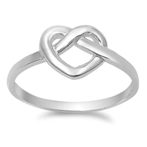 Infinity Heart Solid .925 Sterling Silver Ring Size 3