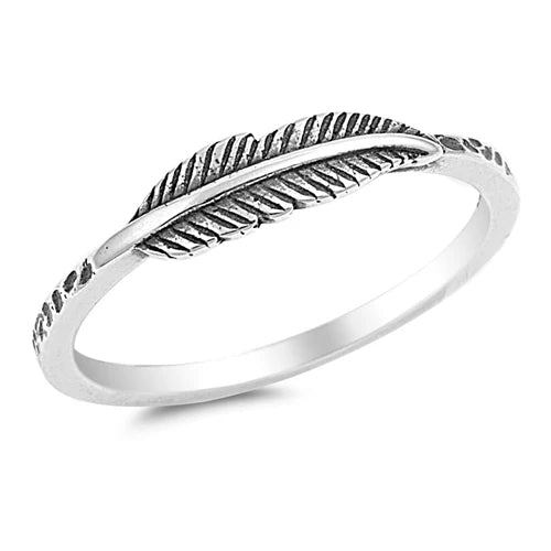 Plain Feather .925 Sterling Silver Ring