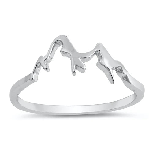 Plain Mountain Design .925 Sterling Silver Ring