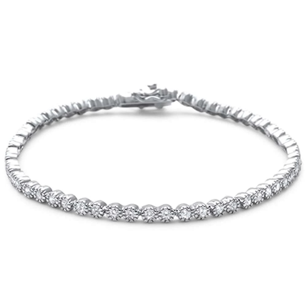 Elegant 7" Cubic Zirconia .925 Sterling Silver Tennis Bracelet