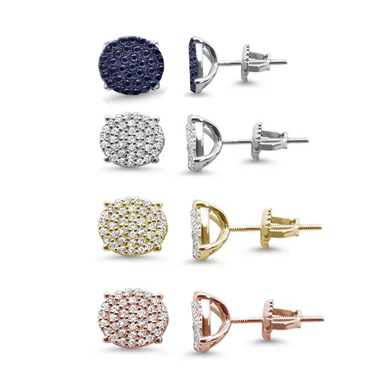 6MM Micro Pave Round CZ .925 Sterling Silver Stud Earrings