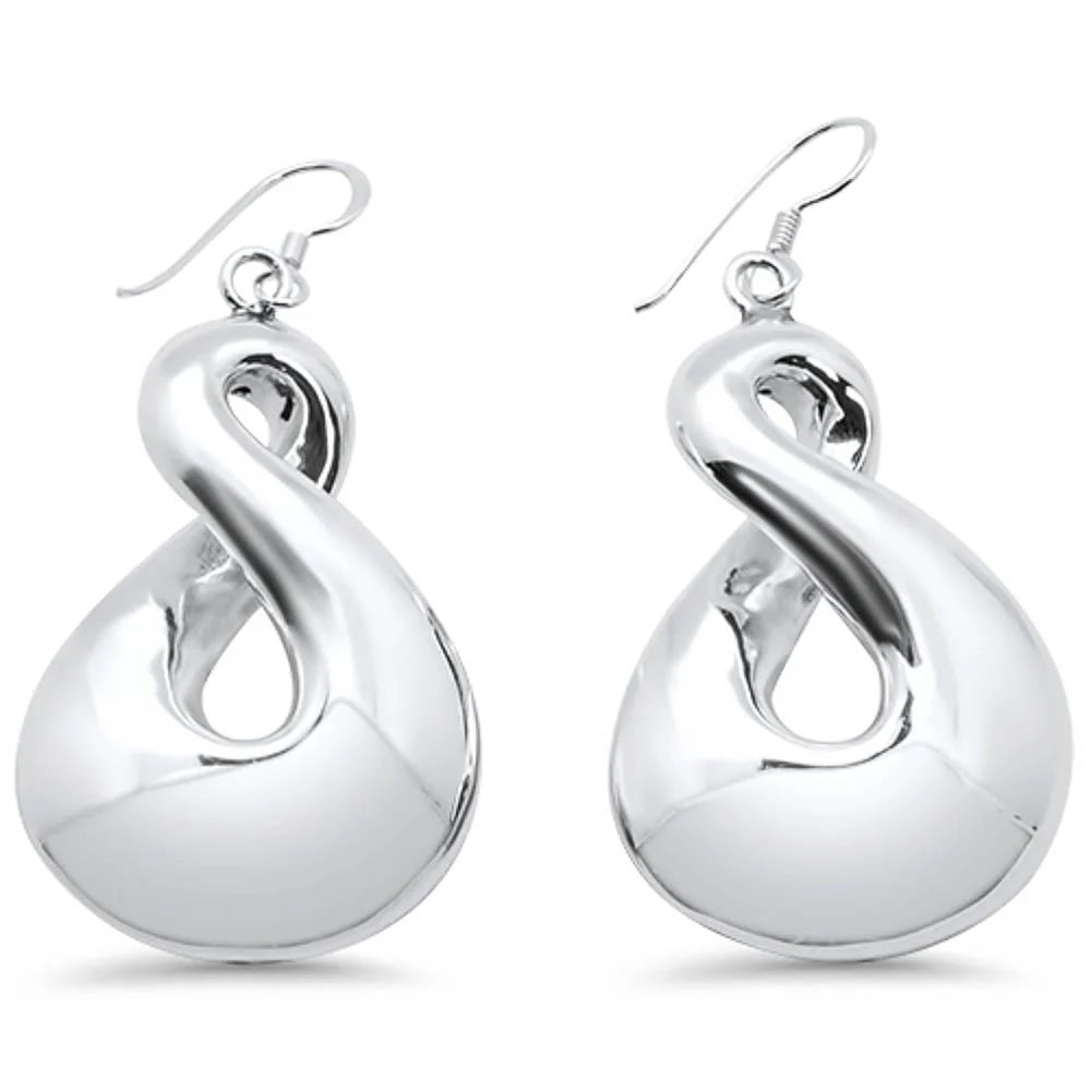 Electroform Plain Infinity .925 Sterling Silver Earrings