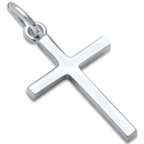 Small Plain Cross .925 Sterling Silver Pendant